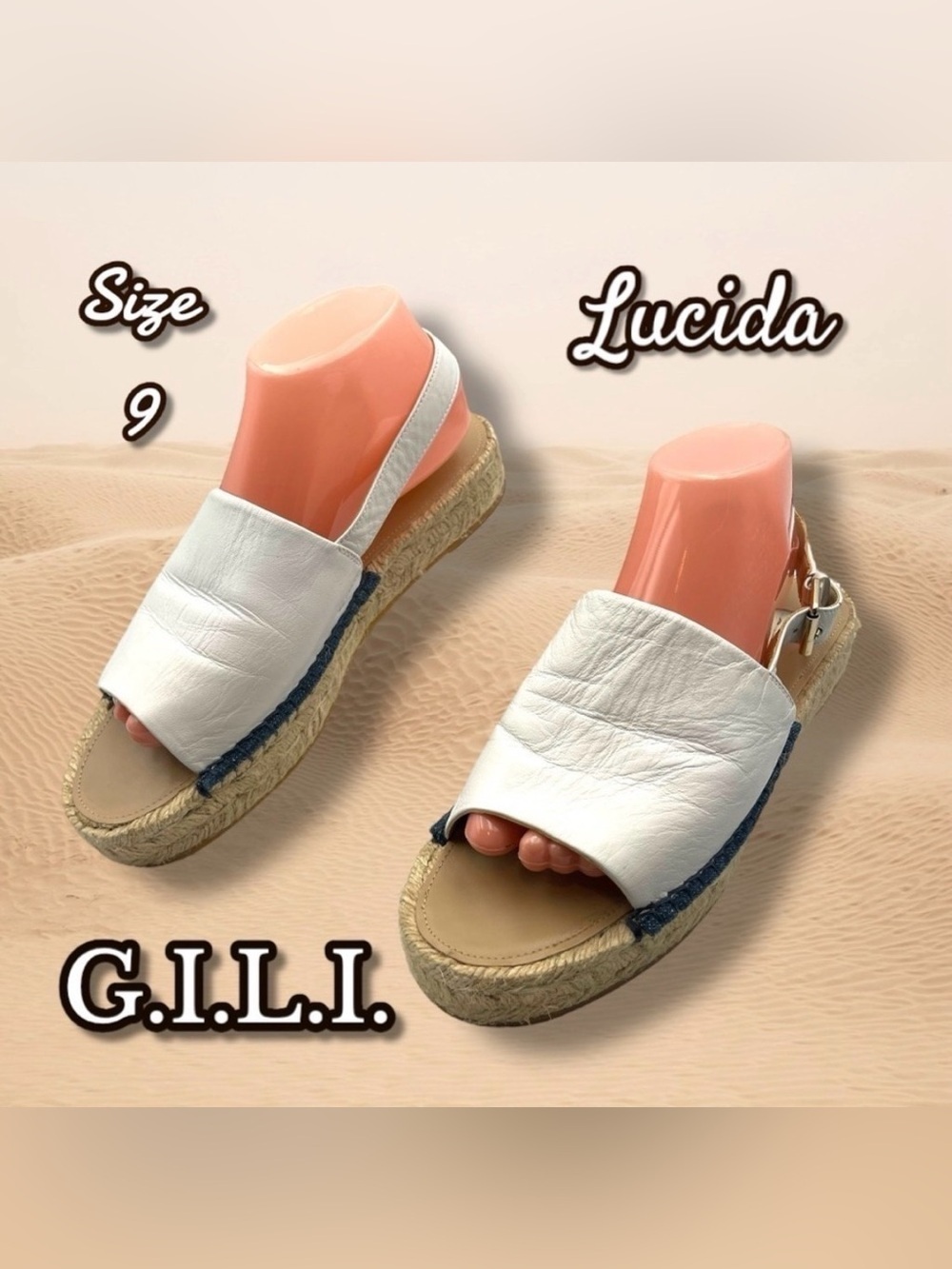 G.I.L.I. Lucinda Women's White Espadrille Sandals